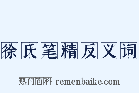 徐氏笔精反义词是什么意思的图片